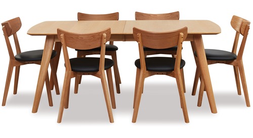 Rho Extension 1500 Dining Table & Pero Chairs x 6 Rho Extension 1500 Dining Table & Pero Chairs x 6